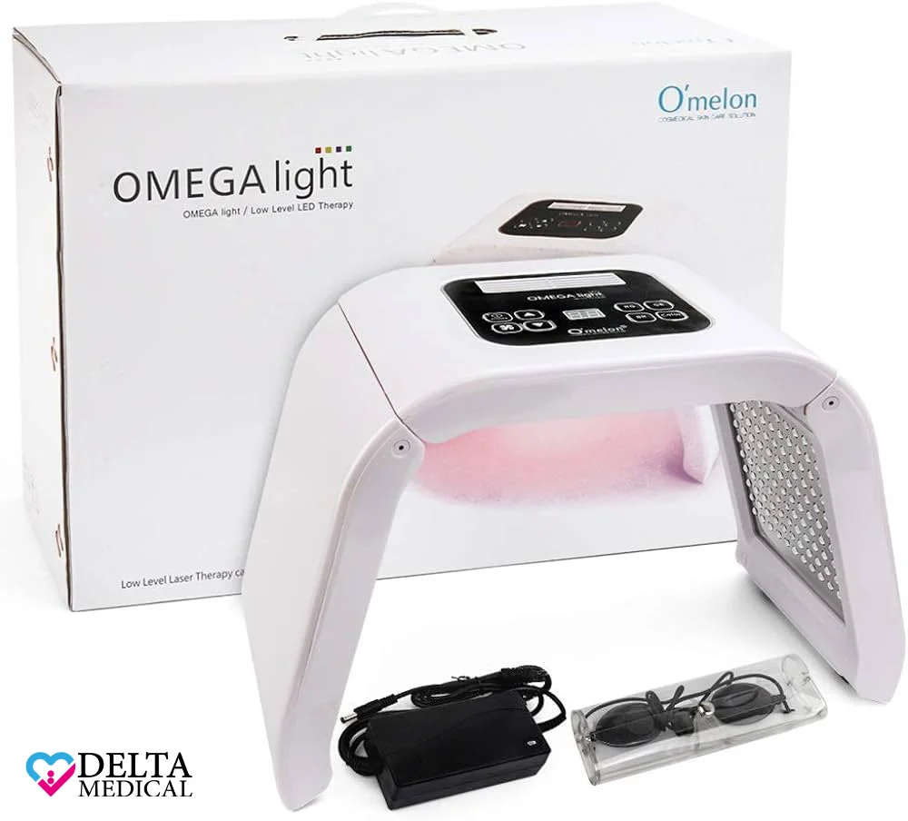 عکس دستگاه تونل ال ای دی Omega light به همراه آداپتور و عینک